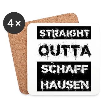 Straight Outta Schaffhausen Schweiz Geschenk Stadt - Untersetzer (4er-Set) - Weiß - Vorne