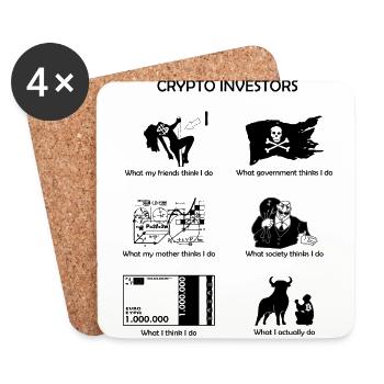 CRYPTO INVESTORS - Coasters (set of 4) - white - Front