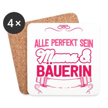 BÄUERIN - Mama - Untersetzer (4er-Set) - Weiß - Vorne