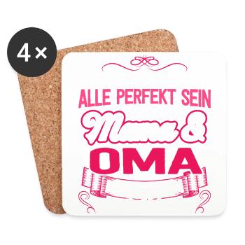 OMA - mama - Untersetzer (4er-Set) - Weiß - Vorne