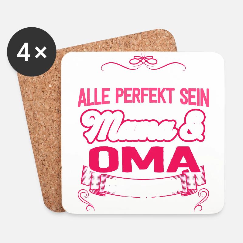 OMA - mama - Untersetzer (4er-Set) - Weiß