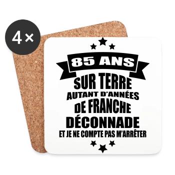 85 ans sur terre - Dessous de verre (lot de 4) - blanc - Devant