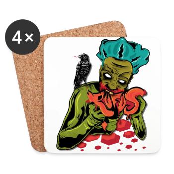 zombie - Coasters (set of 4) - white - Front
