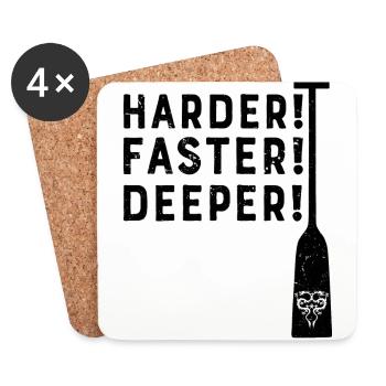 Dragon Boat Harder! Faster! Deeper! Canoe sports - Coasters (set of 4) - white - Front