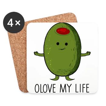 olive - Coasters (set of 4) - white - Front