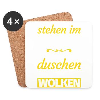 Optimist Optimismus lustiger Spruch Geschenk - Untersetzer (4er-Set) - Weiß - Vorne