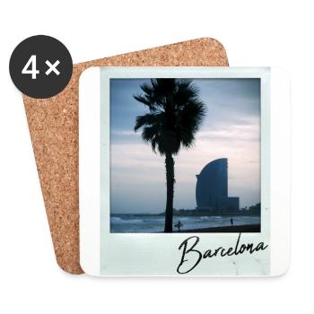 Barcelona Beach - Coasters (set of 4) - white - Front