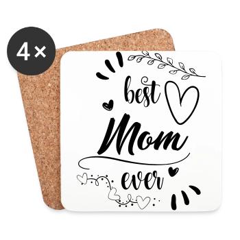 Best Mom Mum ever! Best mother! gift idea - Coasters (set of 4) - white - Front