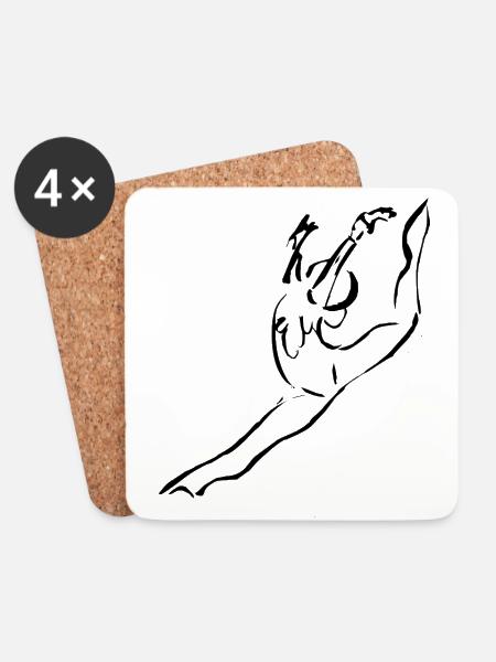 GINNASTA, SPLIT, ARTISTIC GYM - Coasters (set of 4) - white