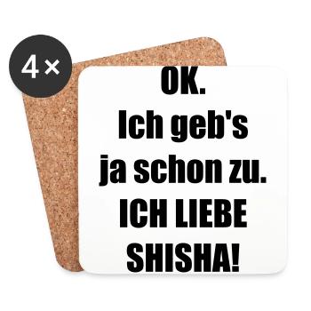 JA_ICH_LIEBE_SHISHA! - Untersetzer (4er-Set) - Weiß - Vorne