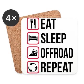 Eat Sleep Offroad Repeat - Coasters (set of 4) - white - Front