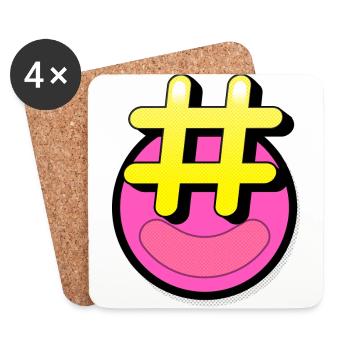hashtag smile - Coasters (set of 4) - white - Front
