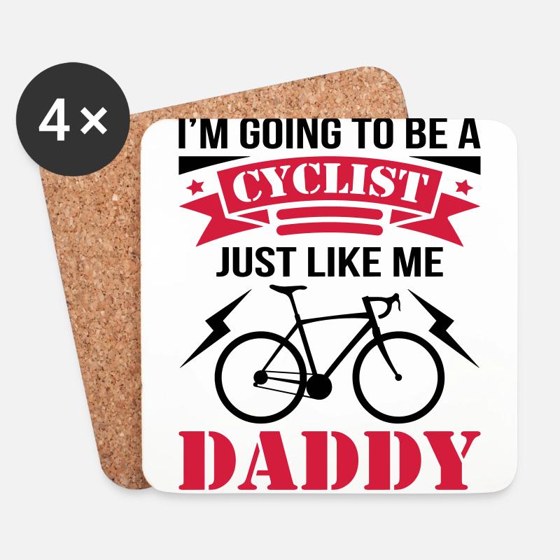 Cyclist Like My Daddy - Untersetzer (4er-Set) - Weiß