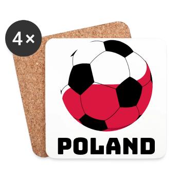 Poland ball with text Poland Gift Sport - Coasters (set of 4) - white - Front