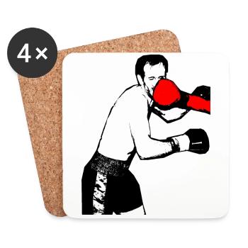 Boxer direct hit - Coasters (set of 4) - white - Front