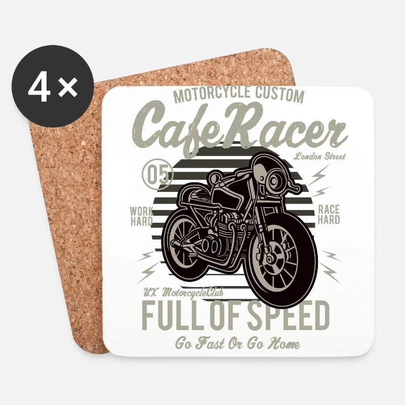 Cafe Racer - Untersetzer (4er-Set) - Weiß