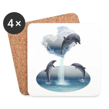 The Heart From The Dolphins - Untersetzer (4er-Set) - Weiß - Vorne