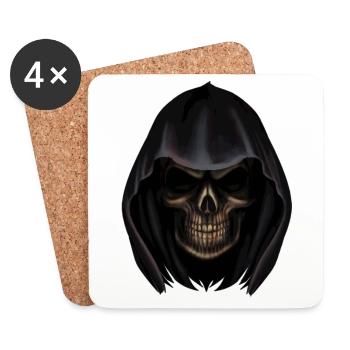 Grim Reaper head - Coasters (set of 4) - white - Front