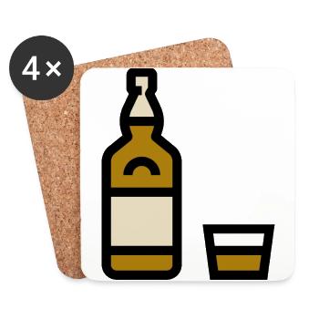Whiskey bottle, whiskey bottle - Coasters (set of 4) - white - Front