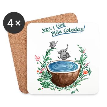 Pina Colada Pool - Coasters (set of 4) - white - Front