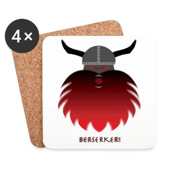 BERSERKER ZWERG MAD, ZORNIG. choleric - Coasters (set of 4) - white - Front