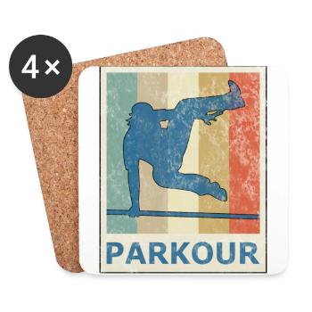 Vintage Retro Style Le Parkour Freerunning Sport - Coasters (set of 4) - white - Front