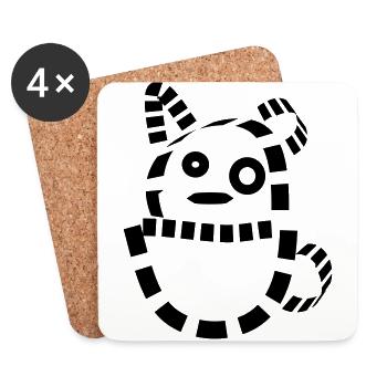 cat dog kitten cat cute cuddly cat gift - Coasters (set of 4) - white - Front
