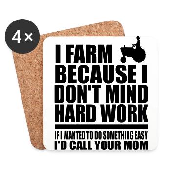 ich farm weil 323333333 - Untersetzer (4er-Set) - Weiß - Vorne