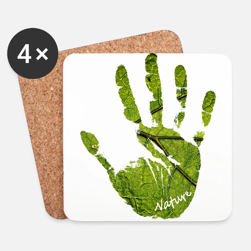 Hand Natur - Untersetzer (4er-Set) - Weiß