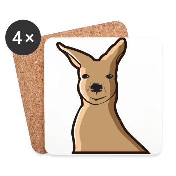 Kangaroo Kangaroo Australia Marsupial Pouch - Coasters (set of 4) - white - Front