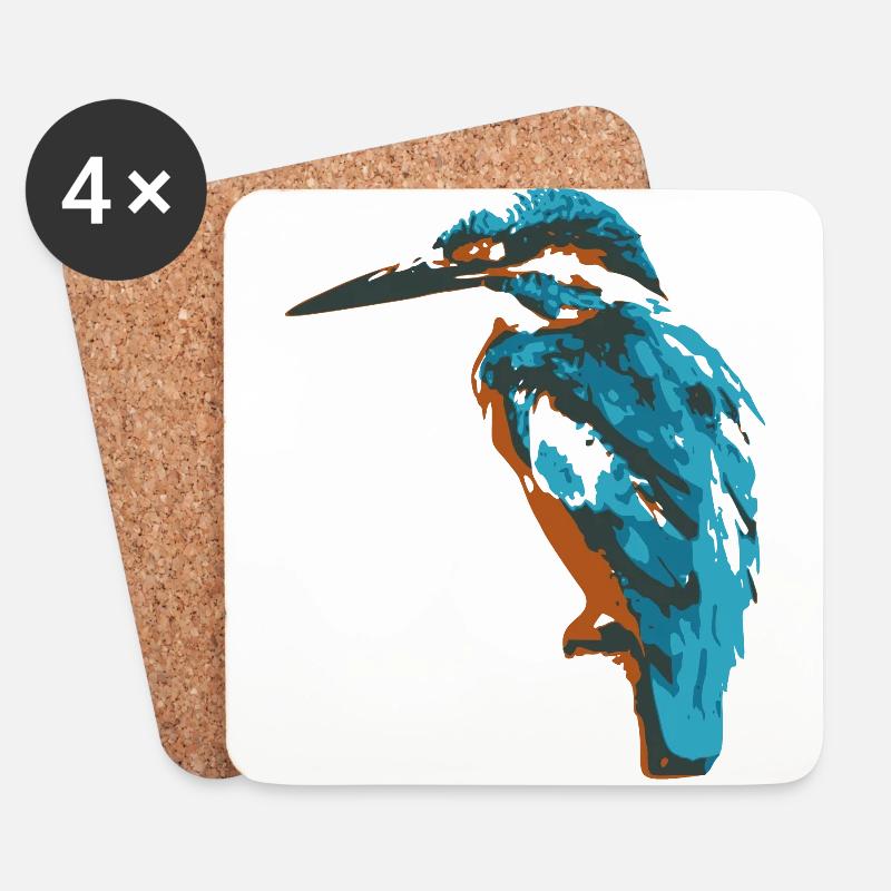 kingfisher - Coasters (set of 4) - white