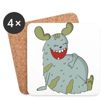 Laughing Monster - Coasters (set of 4) - white - Front