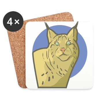 Ausgewachsener Luchs mit schönem Katzengesicht - Untersetzer (4er-Set) - Weiß - Vorne