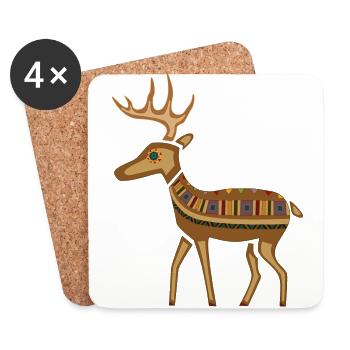 deer - Coasters (set of 4) - white - Front