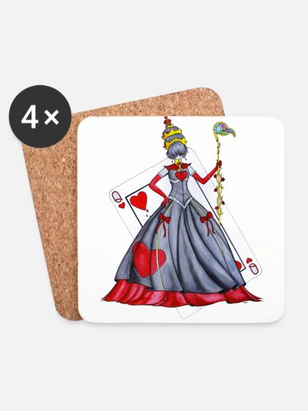 Königin der Herzen - Untersetzer (4er-Set) - Weiß