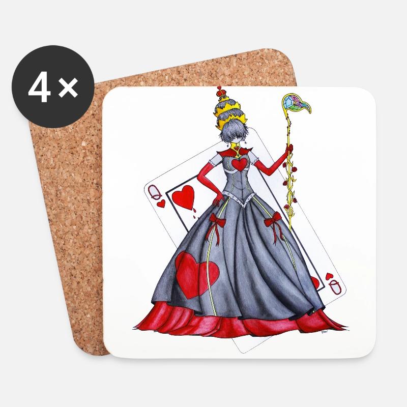 Königin der Herzen - Untersetzer (4er-Set) - Weiß