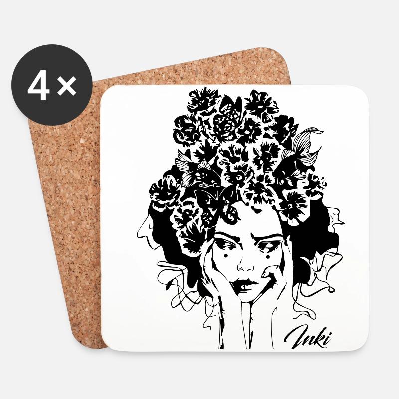 GEISHA - Untersetzer (4er-Set) - Weiß