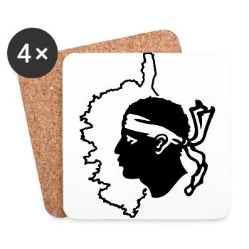 Corsica map and flag - Coasters (set of 4) - white - Front