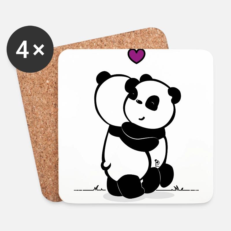 Pandalove - Untersetzer (4er-Set) - Weiß