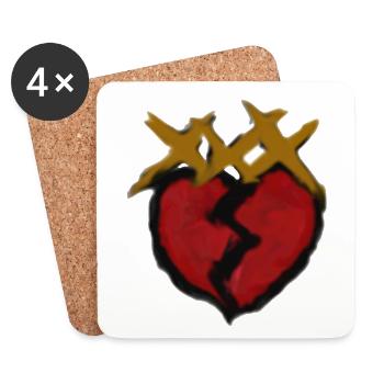 xxxtentacion broken heart - Coasters (set of 4) - white - Front