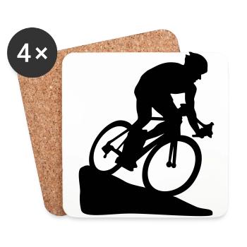 Radfahrer, biker, radfahren, mountainbiker - Untersetzer (4er-Set) - Weiß - Vorne