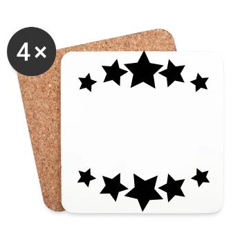 Stars / / insigne / / champ texte / / Logo / / - Dessous de verre (lot de 4) - blanc - Devant