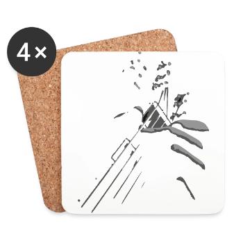 Guitarist guitarist play guitar gift - Coasters (set of 4) - white - Front