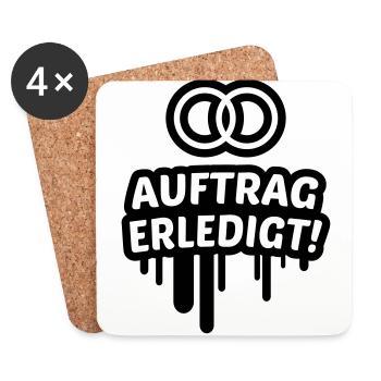 Job done, marriage, wedding 1c. - Coasters (set of 4) - white - Front