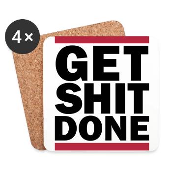 Get Shit Done - Untersetzer (4er-Set) - Weiß - Vorne