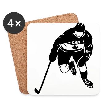 eishockey - ice hockey - kanada - Untersetzer (4er-Set) - Weiß - Vorne