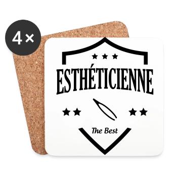 Kosmetikerin / Schönheitspflegerin / Ästhetik / - Untersetzer (4er-Set) - Weiß - Vorne