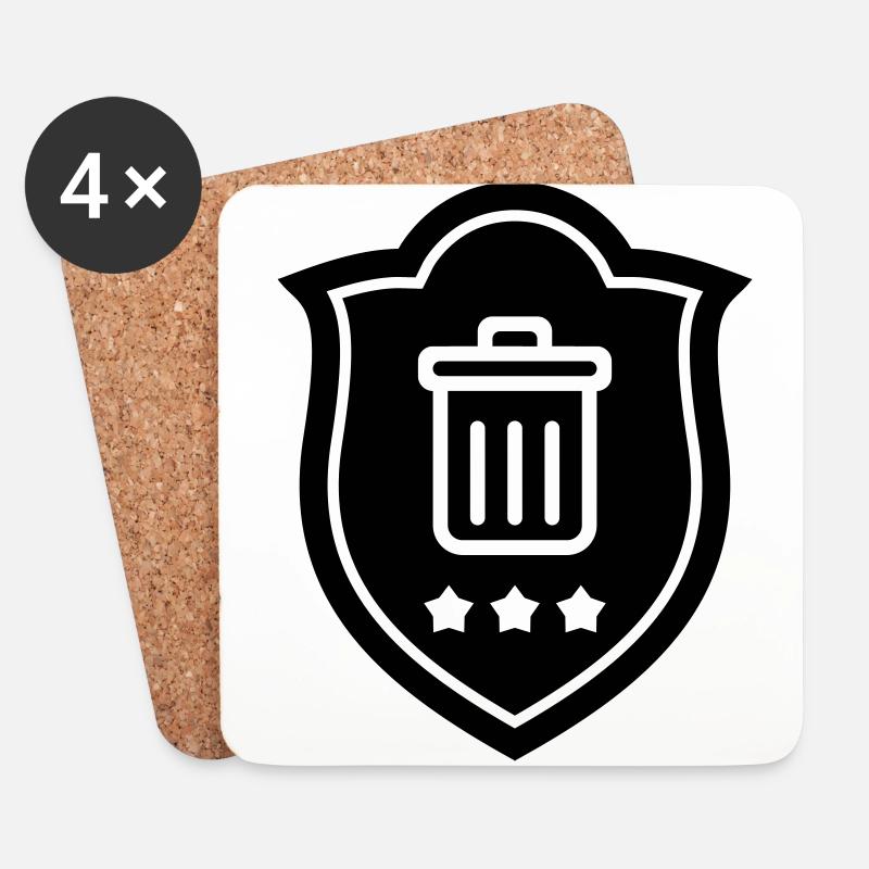 Dustman / Ripper / Garbage / Cleaing / Eboueur - Coasters (set of 4) - white
