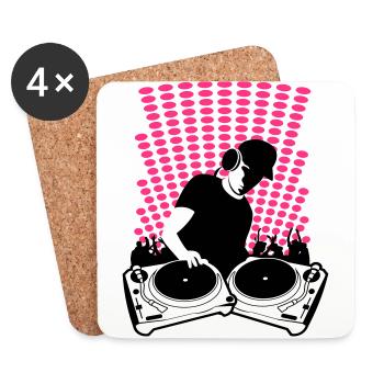 DJ turntables - Coasters (set of 4) - white - Front