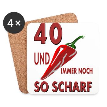 40 Jahre alt 40. Geburtstag - Untersetzer (4er-Set) - Weiß - Vorne